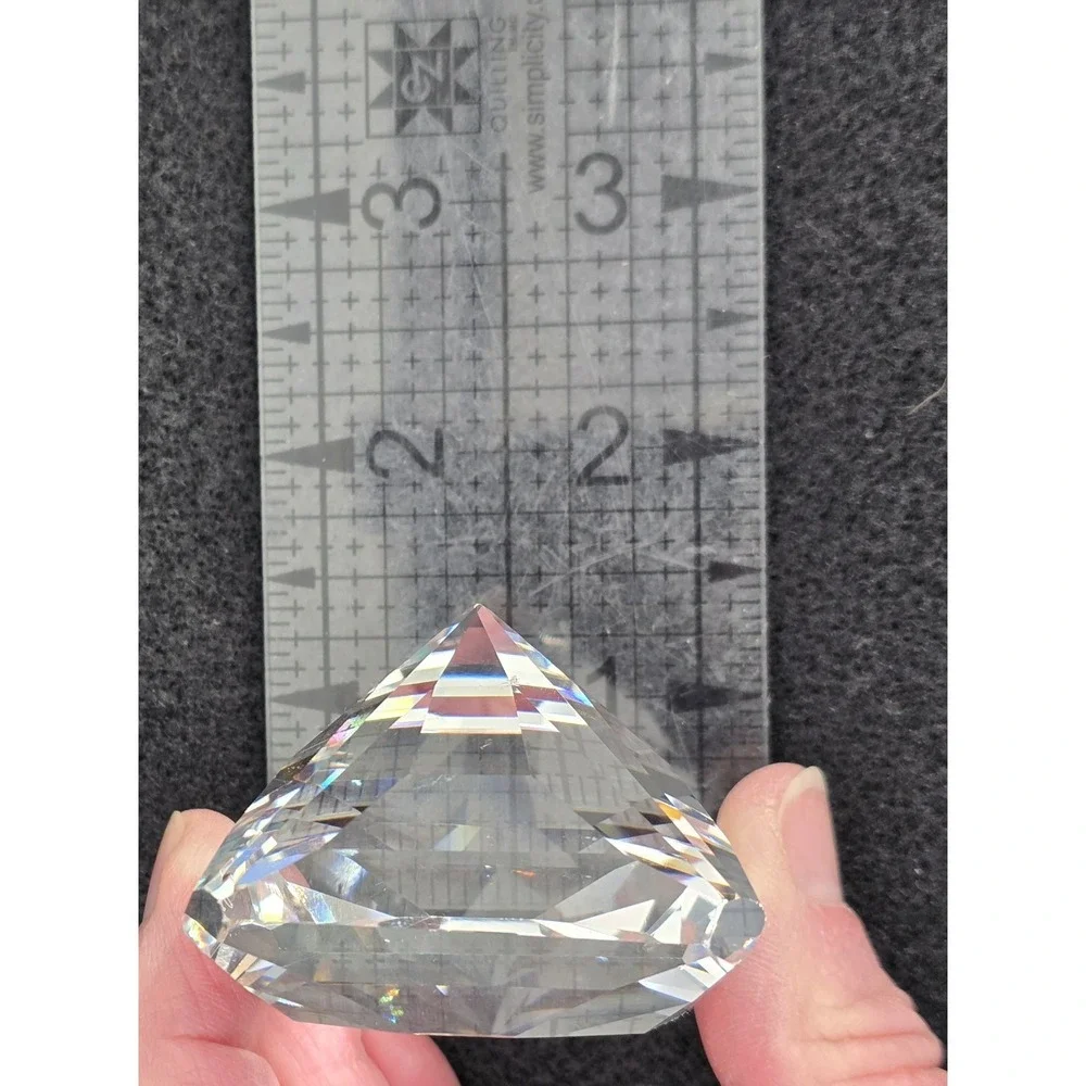 Vtg Oleg Cassini Crystal Paperweight Cut Square Cut Clear 2x1.5